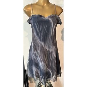 7‎ Day Wknd Tie Dye Marble Gray Mini Ruffle Bodycon Dress Women’s Medium Y2K